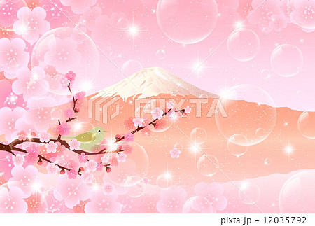 富士山 年賀状 背景のイラスト素材