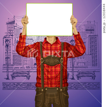 Man With Write Board On Oktoberfest 12038444