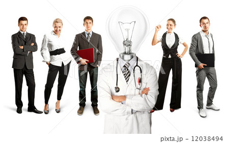 Business Team With Lamp Head Doctor 12038494