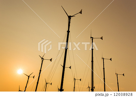silhouette windmills for electric power production 12038928