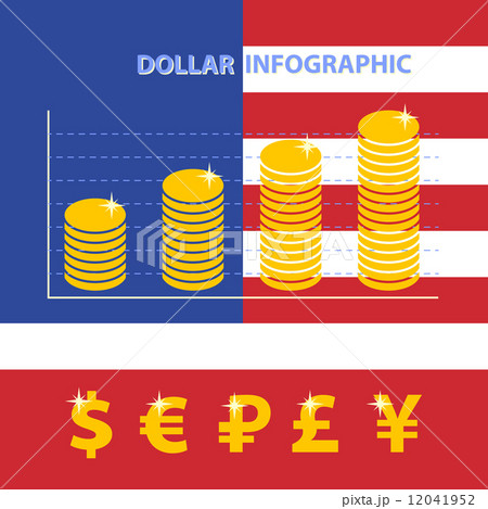 infographic with growth exchange rate of american dollar 12041952