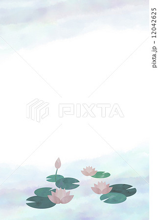 睡蓮　喪中はがき 12042625