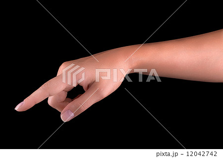 woman's finger pointing or touching 12042742
