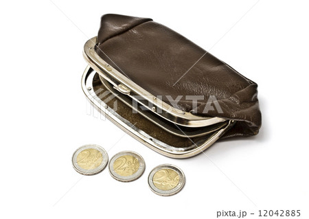 Old purse and euro coins 12042885