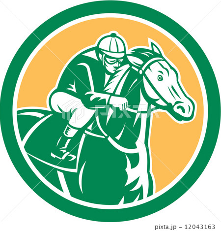 Jockey Horse Racing Circle Retro 12043163