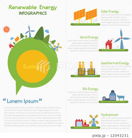 Renewable energy infographics, vector eps10 12043231