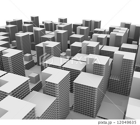 ビル群の俯瞰イメージのイラスト素材
