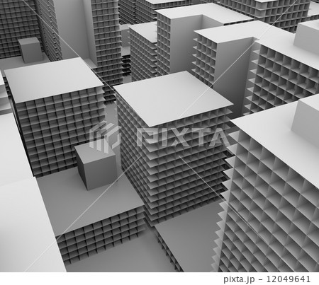 ビル群の俯瞰イメージのイラスト素材