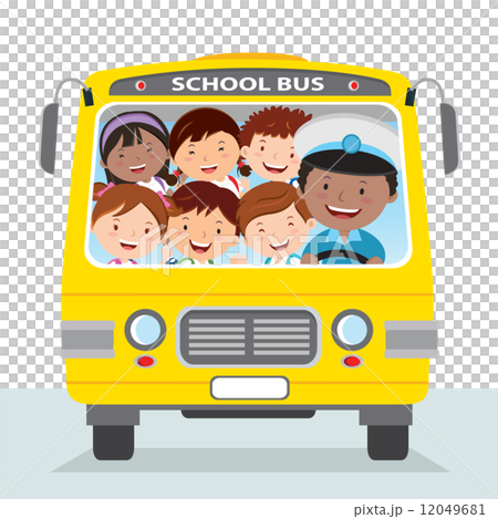 Cheerful school bus driver and children - Stock Illustration [12049681 ...