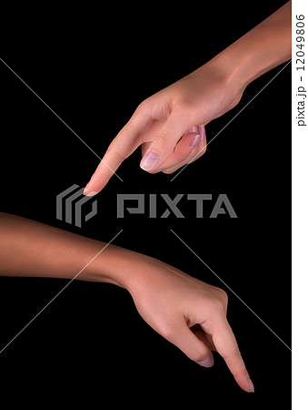 woman's finger pointing or touching 12049806