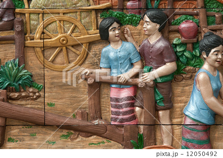 native molding art on wall in thai style native molding art on wall in thai style 12050492