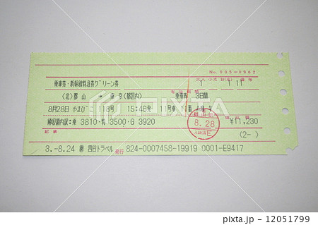 東北新幹線「やまびこ」の乗車券・新幹線特急券グリーン券 東北新幹線「やまびこ」の乗車券・新幹線特急券グリーン券 12051799