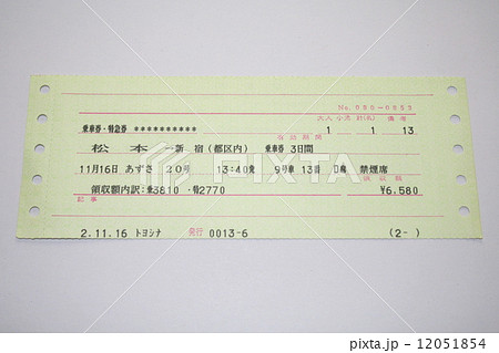 中央本線「あずさ」の乗車券・特急券 12051854