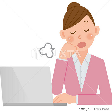 パソコンをする女性 ため息 パソコンをする女性 ため息 12051988