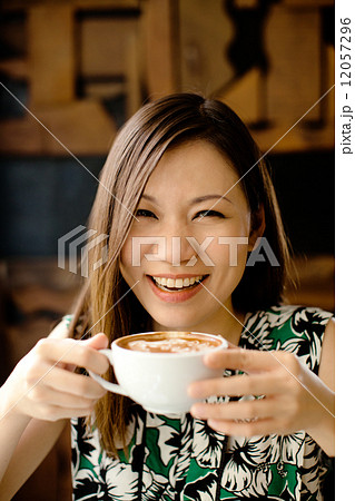 Asian Woman at Cafe Asian Woman at Cafe 12057296