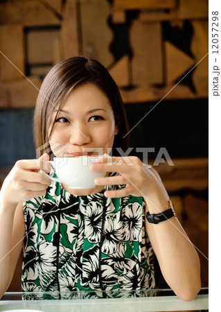 Asian Woman at Cafe Asian Woman at Cafe 12057298