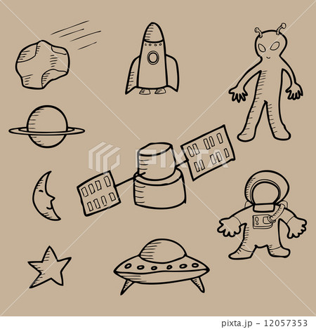 Space doodle cartoon 12057353