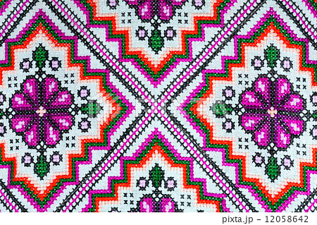 Cross stitch embroidery on canvas. 12058642