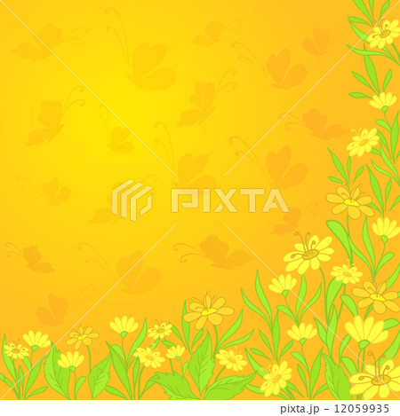 background with flowers and butterflies 12059935