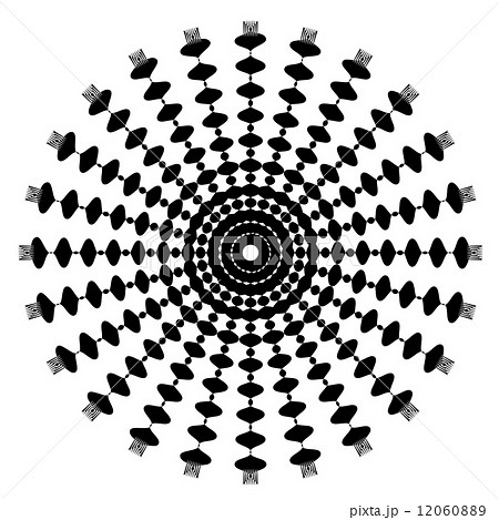 Black and White Abstract Psychedelic Art Background. Vector Illu 12060889
