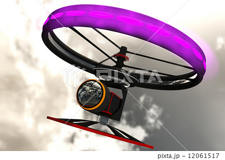 High-End Broadcast Film Camera Drone in action Wide Angle / Fisheye Lens 3D artwork 12061517