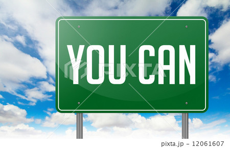 You Can on Green Highway Signpost. You Can on Green Highway Signpost. 12061607