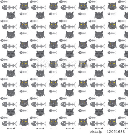 seamless vector pattern cats and fishbone 12061688