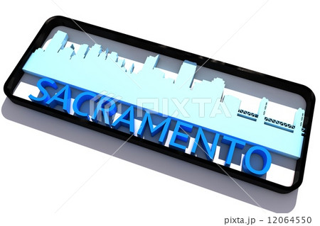 Sacramento USA base colors of the flag of the city 3D design 12064550