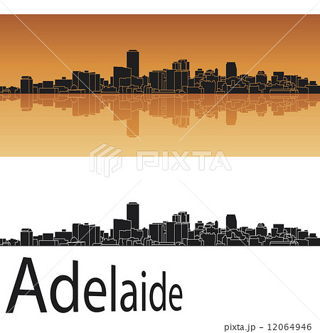 Adelaide skyline in orange background 12064946