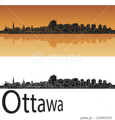 Ottawa skyline in orange background 12065055