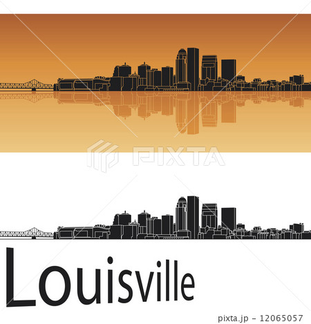 Louisville skyline in orange background 12065057