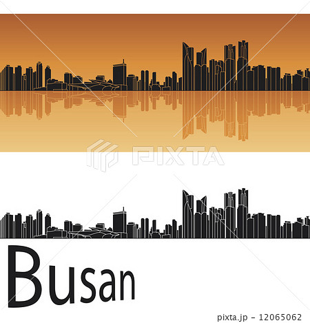 Busan skyline in orange background 12065062