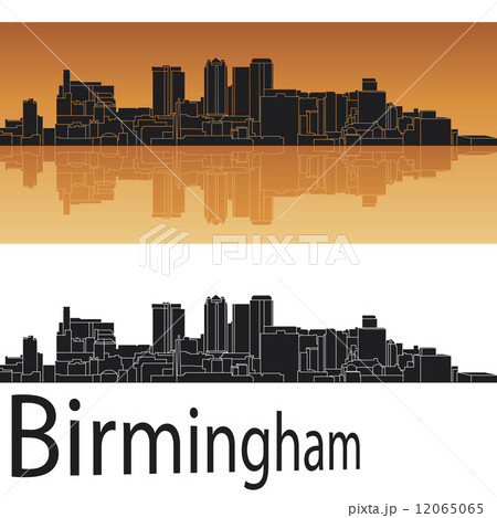 Birmingham skyline in orange background 12065065