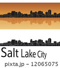 Salt Lake City skyline in orange background 12065075