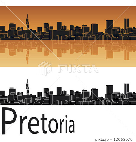 Pretoria skyline in orange background 12065076