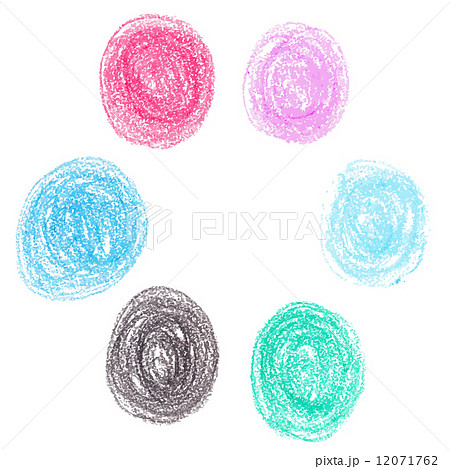 Set of wax crayon circle spots, isolated on white background 12071762