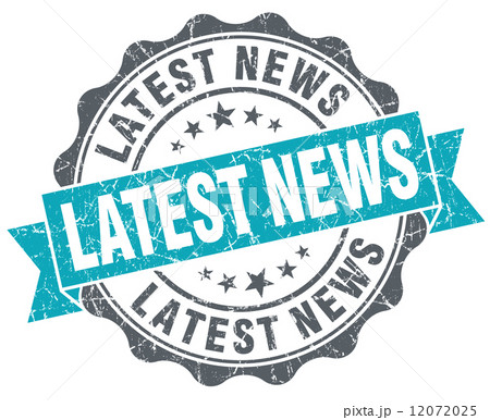 Latest news turquoise grunge retro vintage isolated seal 12072025