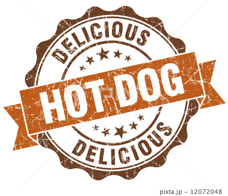 Hot dog brown grunge retro vintage isolated seal 12072048