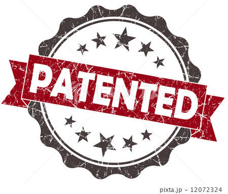 PATENTED red grunge vintage seal isolated on white 12072324