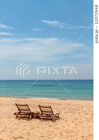 Sunbeds on Freedom beach Koh Phuket 12072648