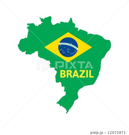 Flat simple Brazil map Flat simple Brazil map 12072871
