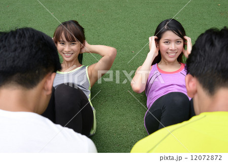 Asian young adults doing exercise 12072872