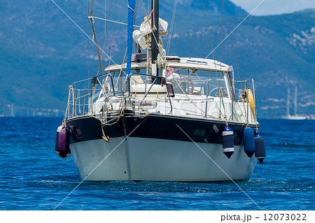Sailing yacht in the Ionian sea 12073022