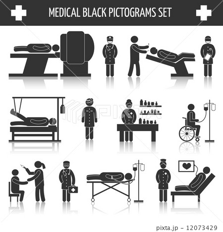 Medical black pictograms set Medical black pictograms set 12073429