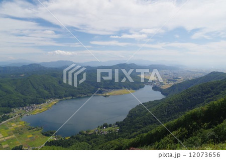 木崎湖　全景（俯瞰横） 12073656