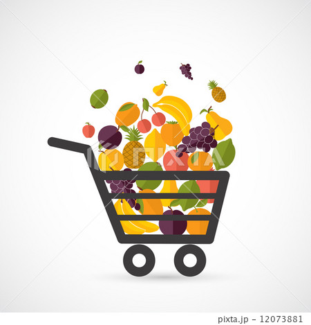 Shopping cart with fruits 12073881