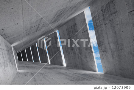 3d render background, abstract empty grungy concrete interior 12073909