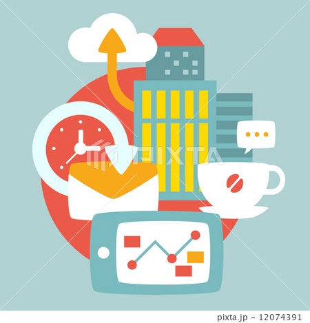 illustration of an urban daily business life illustration of an urban daily business life 12074391