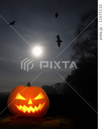 Halloween pumpkin at night 12075110