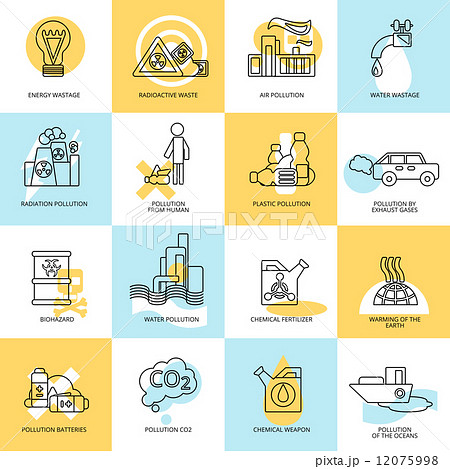 Pollution icon set 12075998